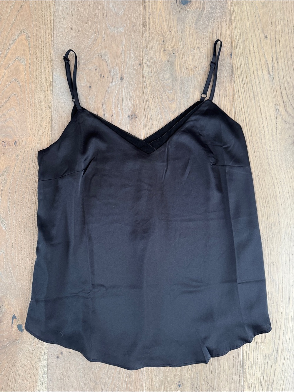 White House Black Market Black Satin V-Neck Cami